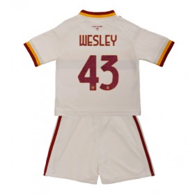 AS Roma Wesley Franca #43 Borta Kläder Barn 2026-27 Kortärmad (+ Korta byxor)